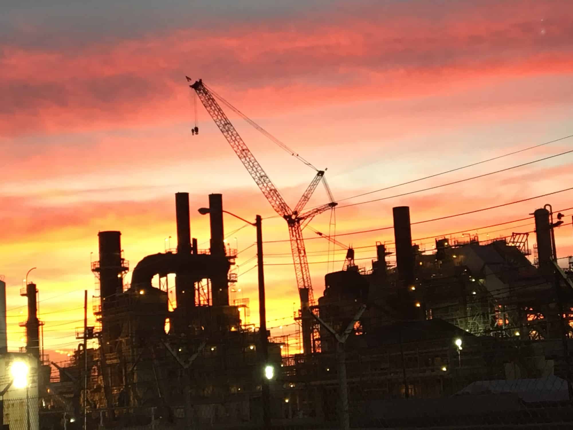 industrial-construction-sunset-shot-with-Maxim-crane-silhouette